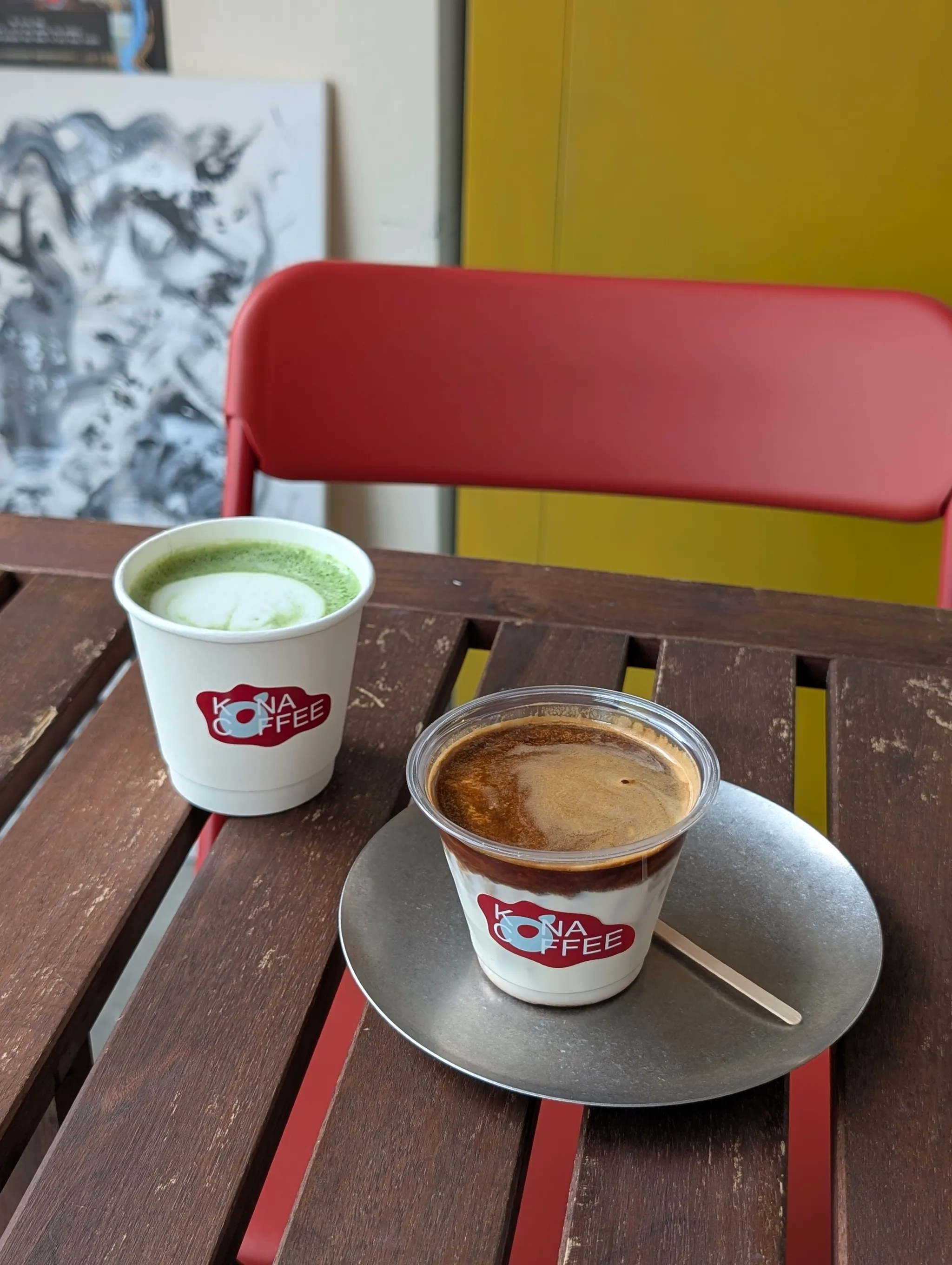 Hot Matcha Latte and Dirty Latte from 1061KONA, Johor Bahru, Malaysia