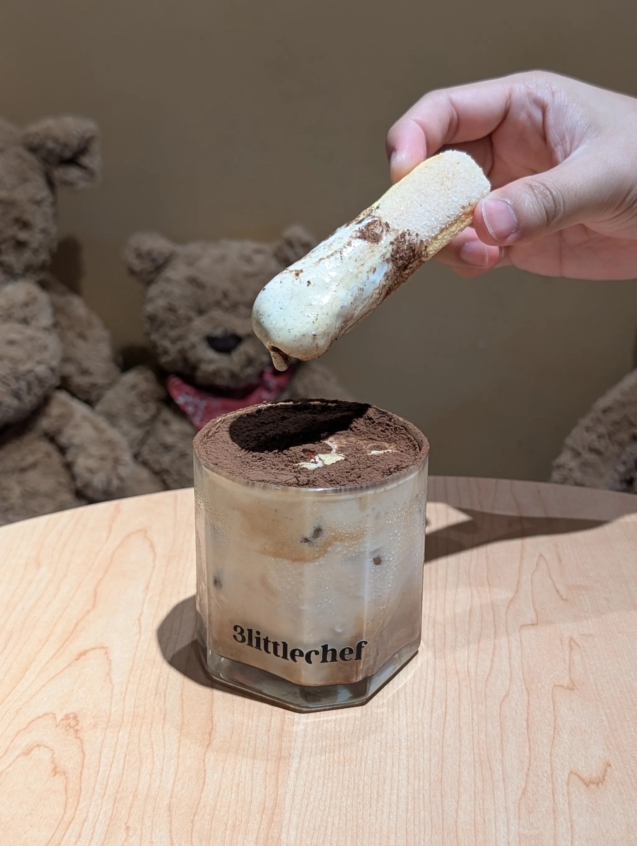 Close-Up Shot of Iced Tiramisu Latte from 3littlechef at Trove Hotel, Johor Bahru, Malaysia