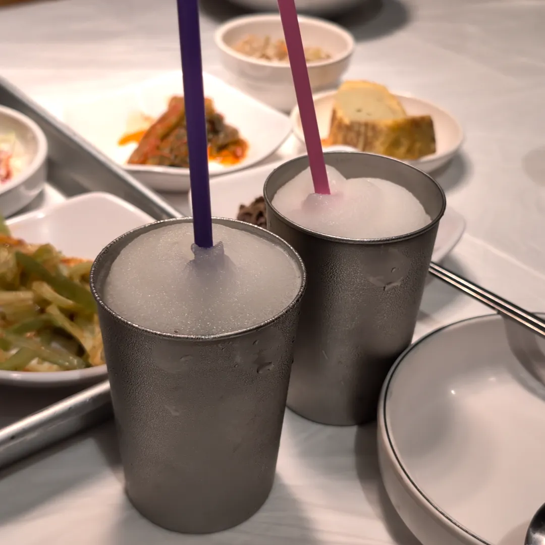 Pear Slushie drink at Bae Sik Dang Singapore