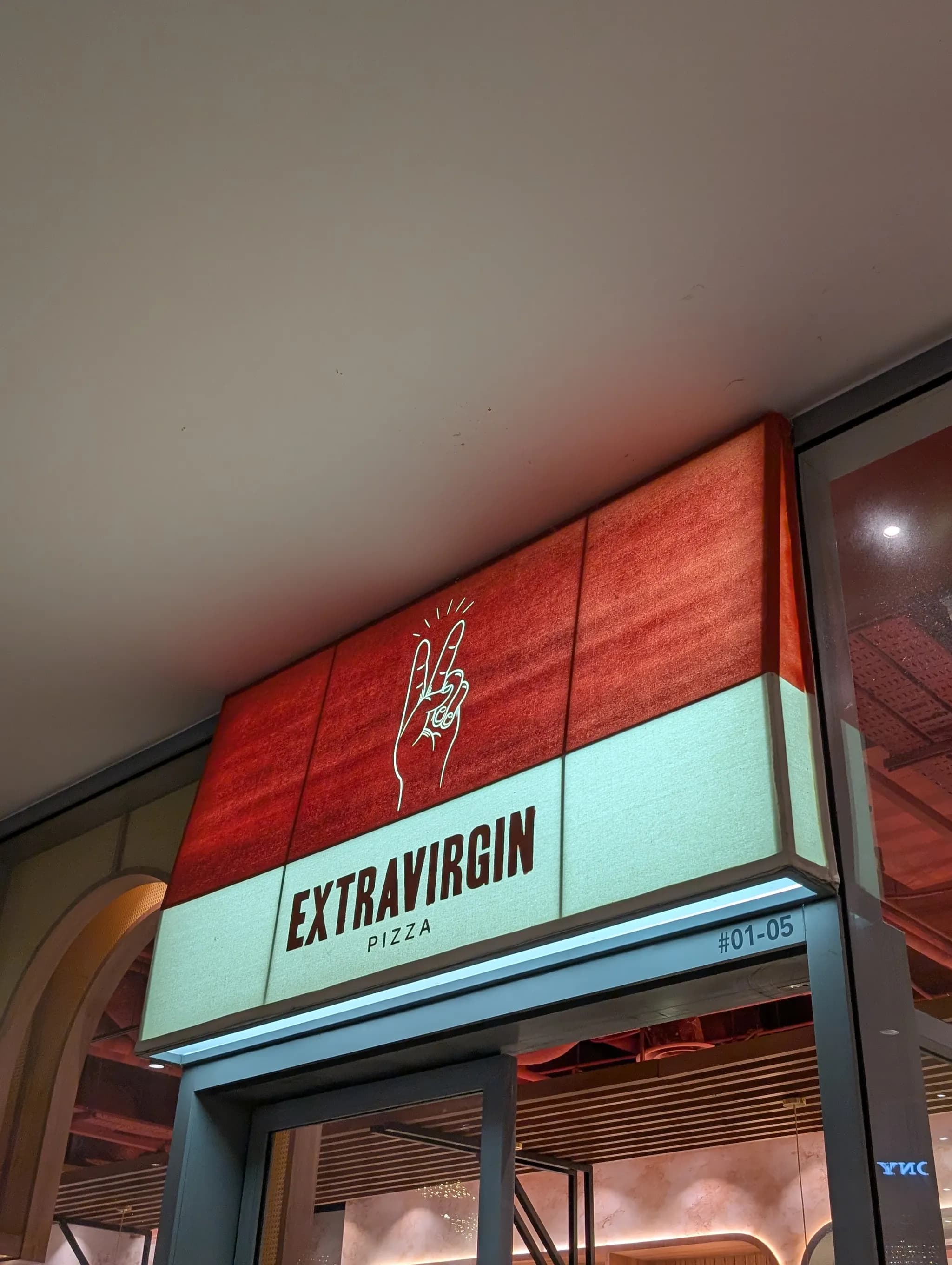 Sign from Extra Virgin Pasta, Singapore