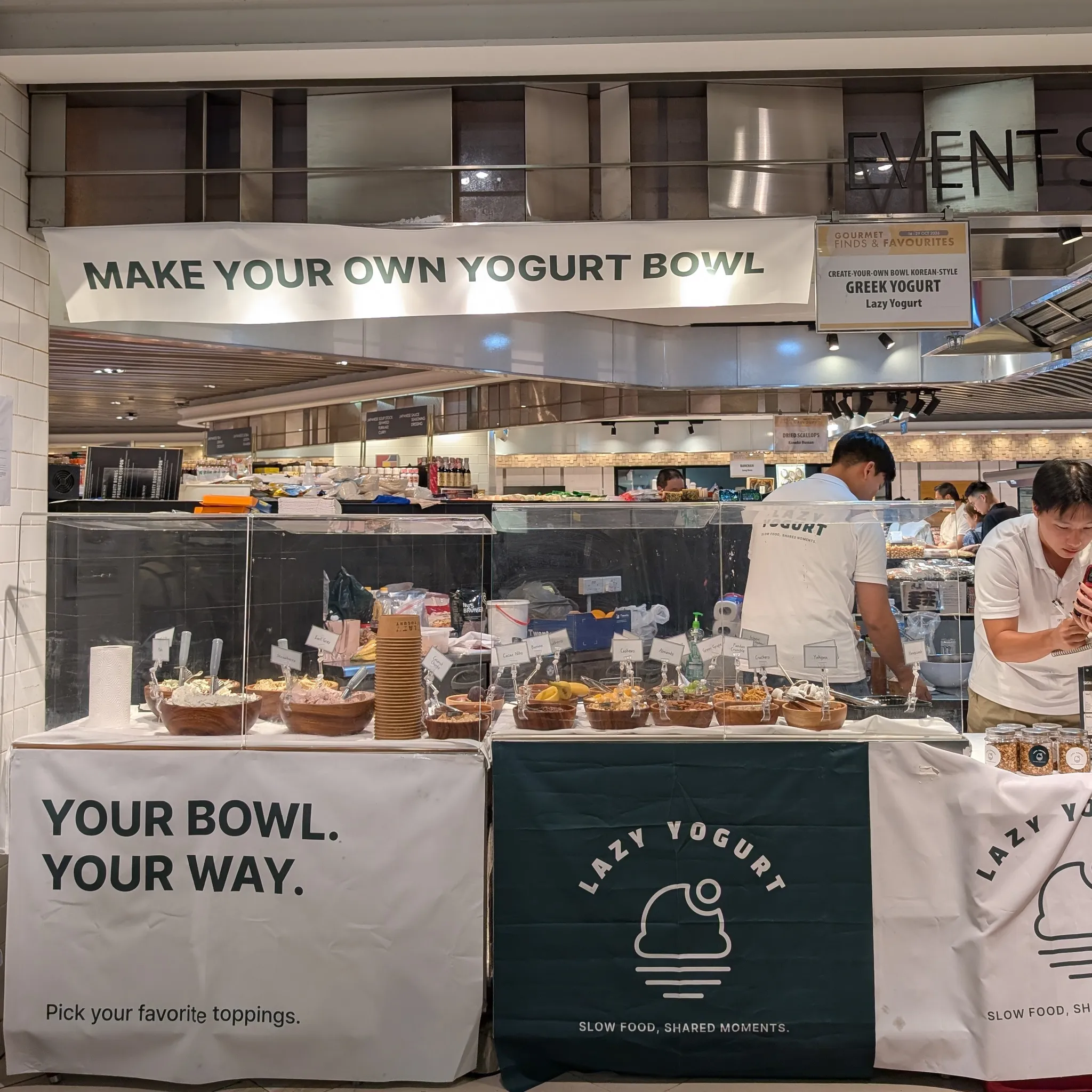 Lazy Yogurt pop-up booth at Isetan Scotts B1, Singapore