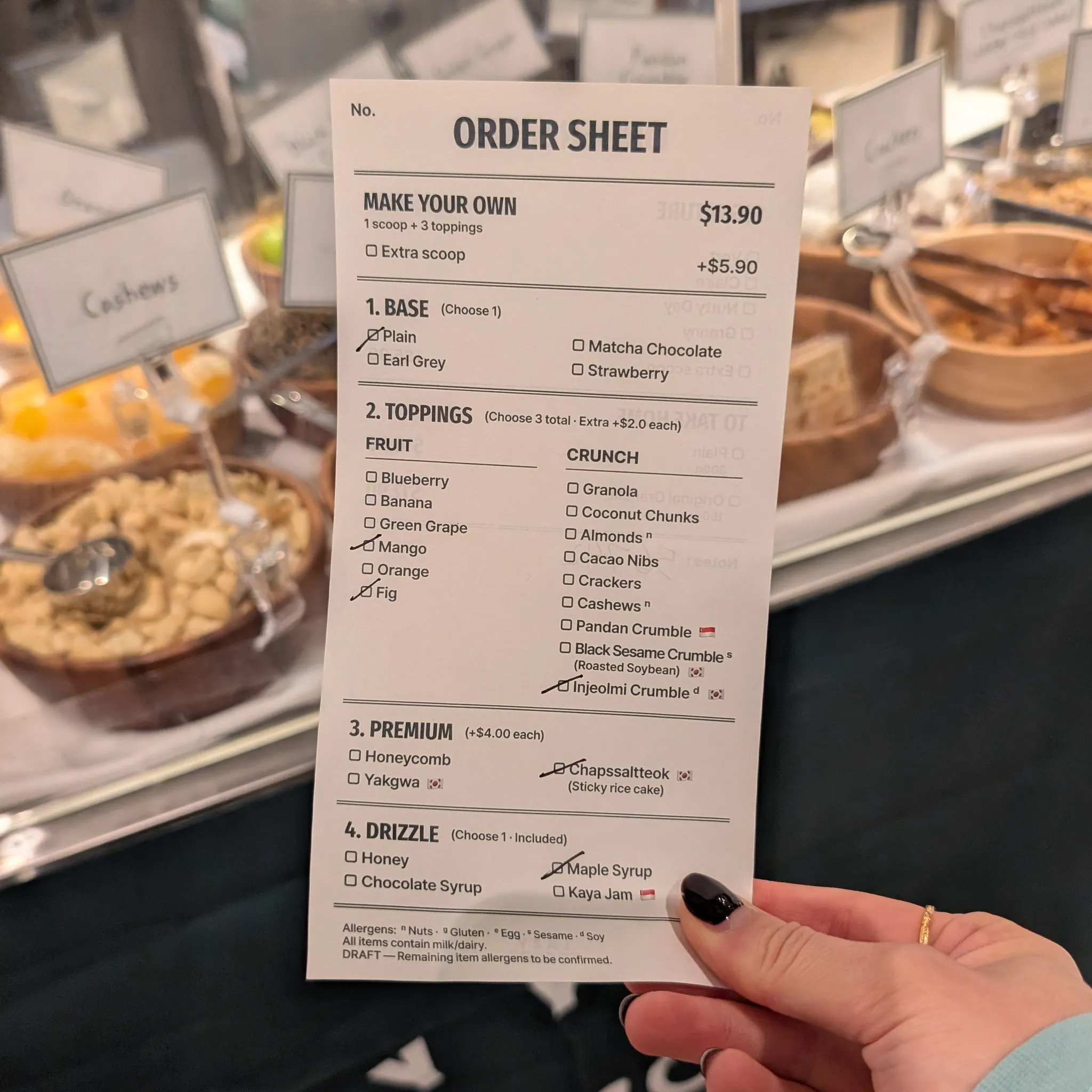 Lazy Yogurt Make Your Own Bowl Order Sheet