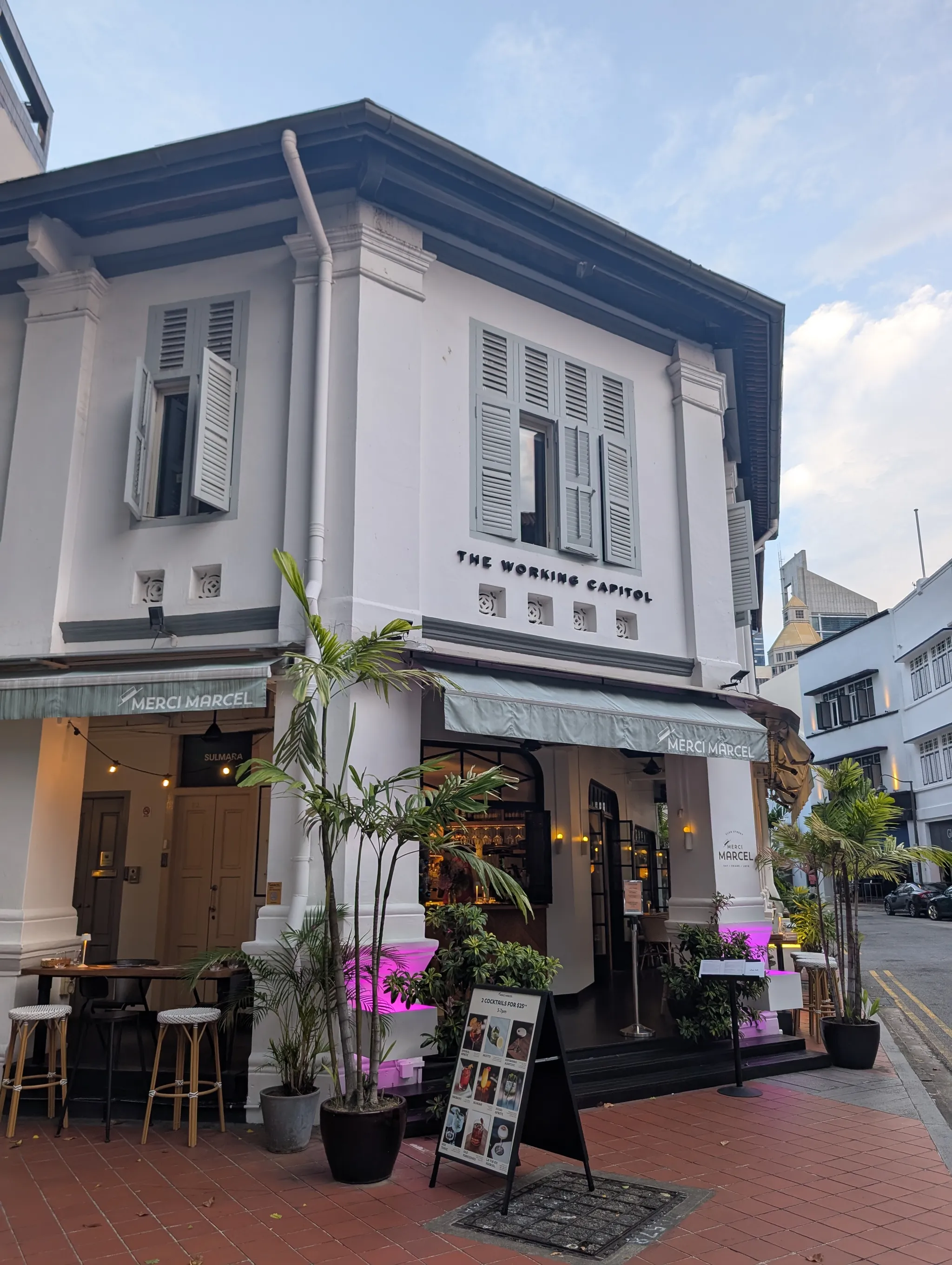 The exterior of Merci Marcel, Club Street, Singapore