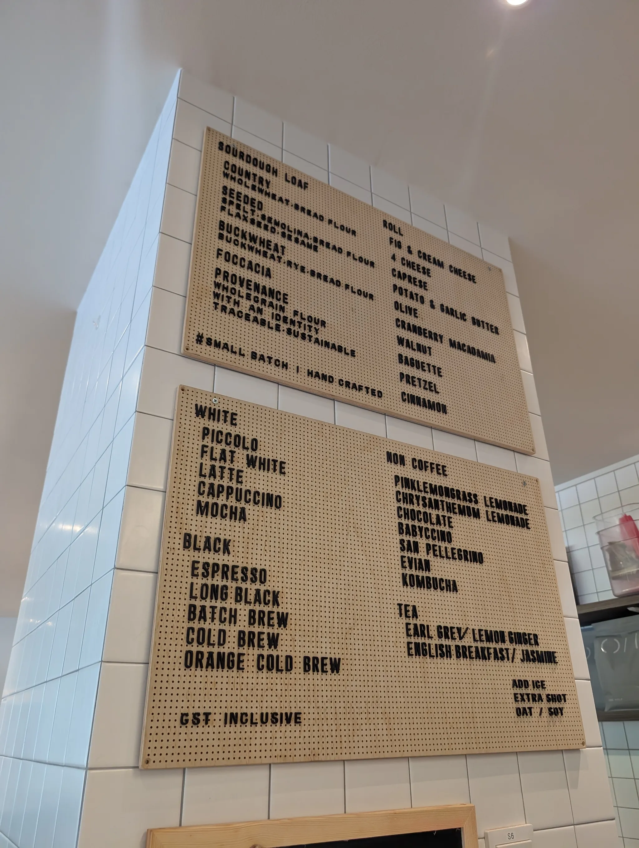 Menu from Micro Bakery, Jalan Serene, Singapore