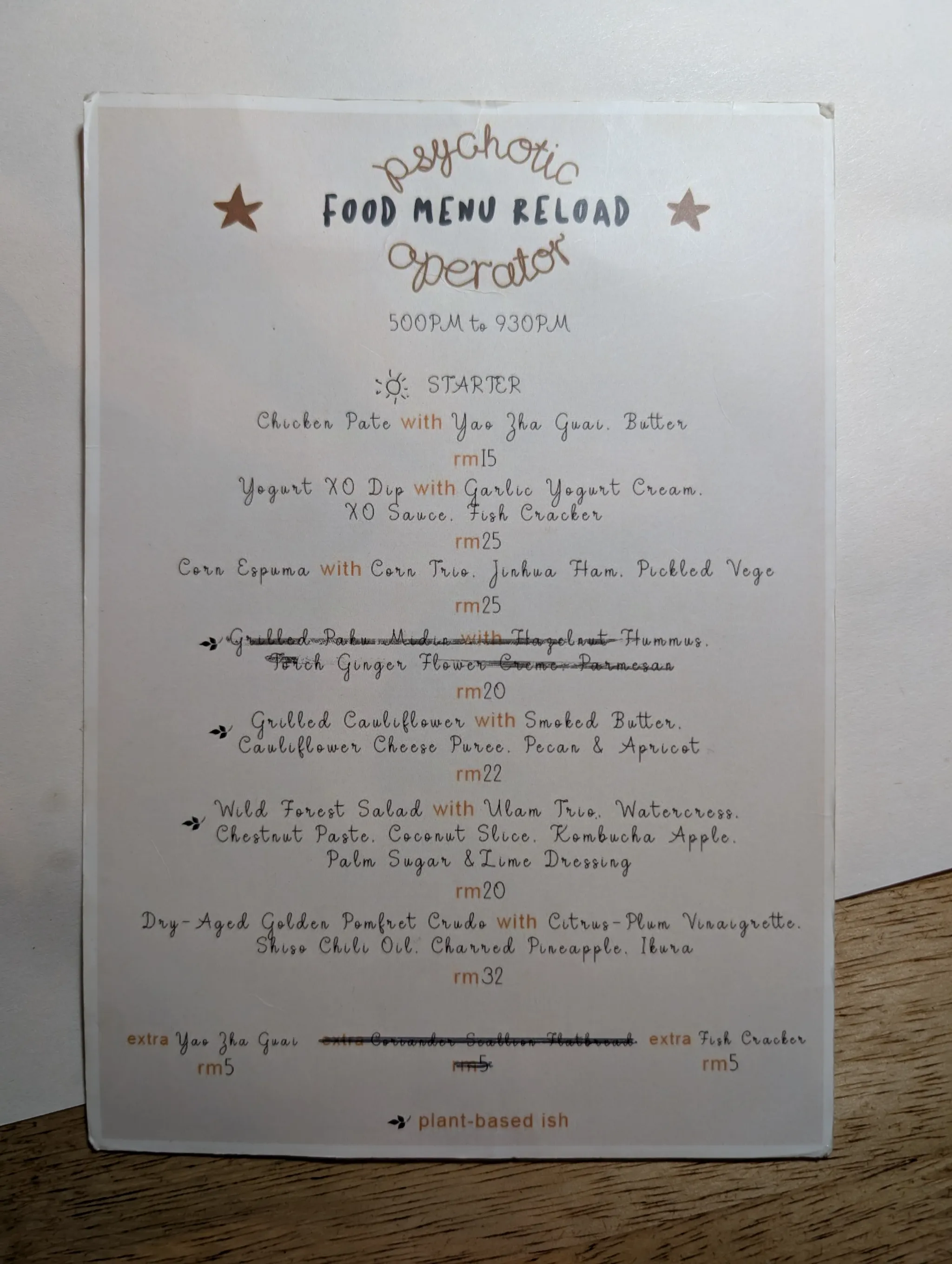 Menu (Page 1) from Psychotic Operator, Selangor, Malaysia