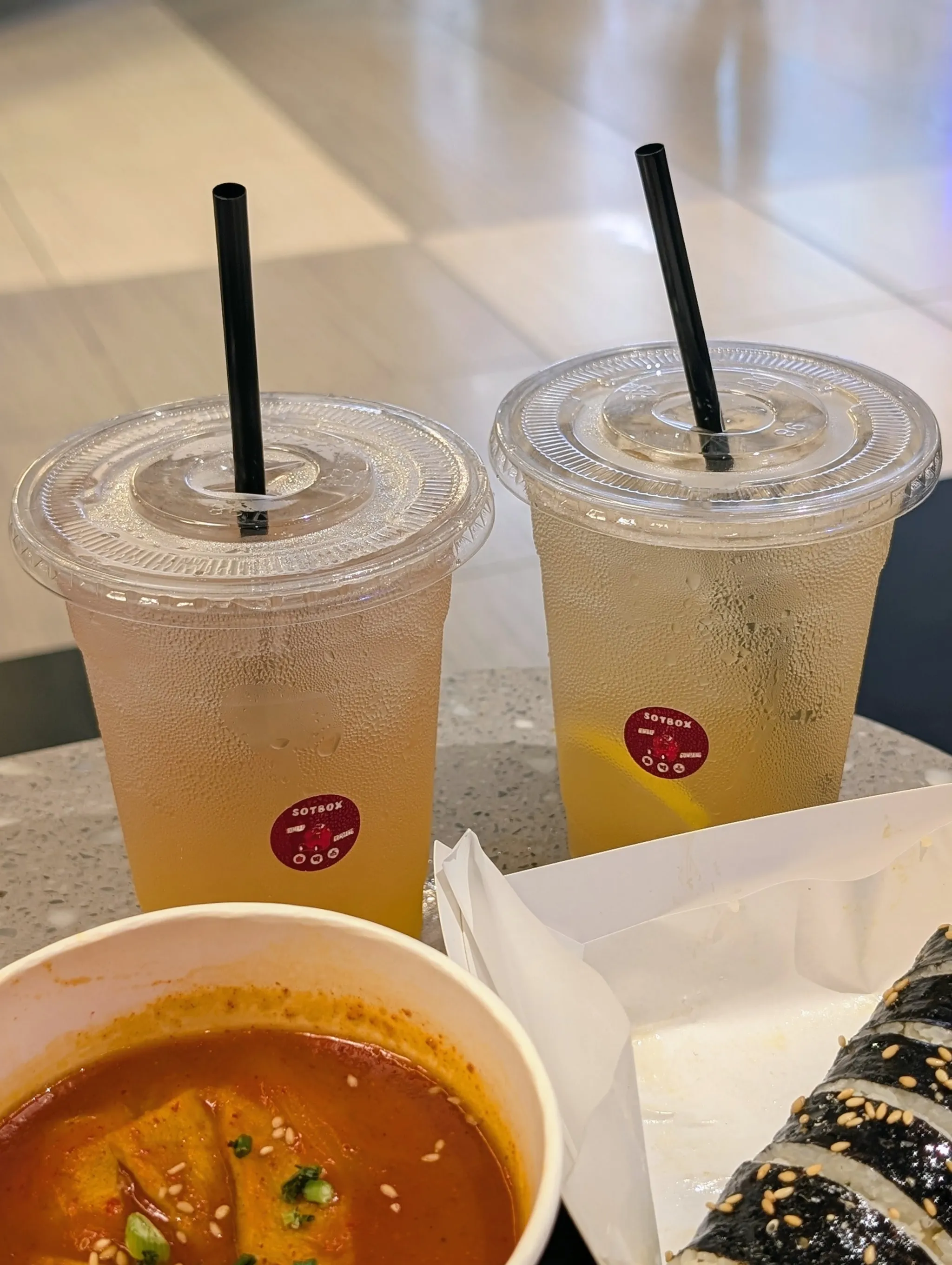 Refreshing Jeju Blush and Lemon Kombucha drinks from Sotbox, Suntec City, Singapore