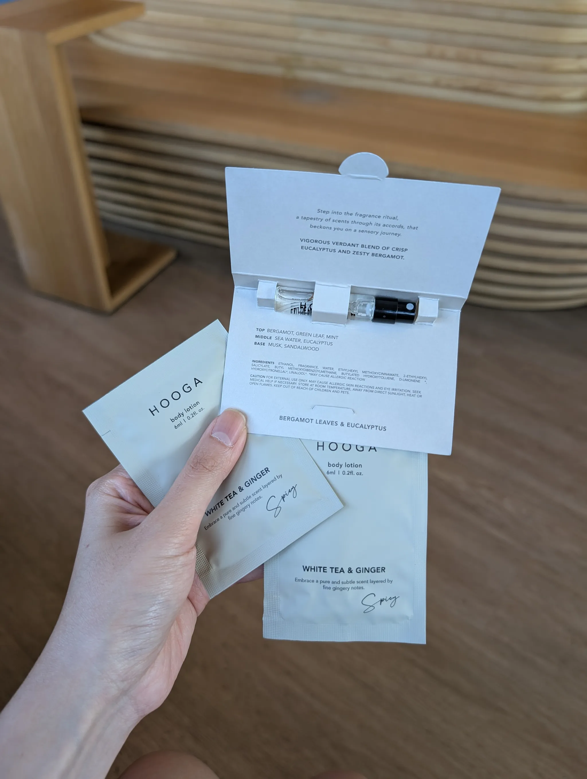 Free HOOGA samples as part of Suzuki Cafe and Roastery and HOOGA home living collaboration in Singapore