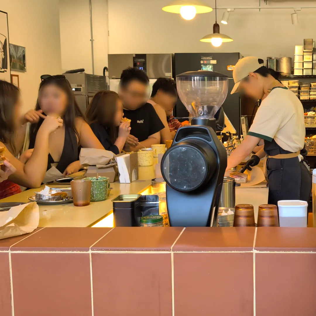 Crowd inside Wheathead bakery at One-North, Singapore